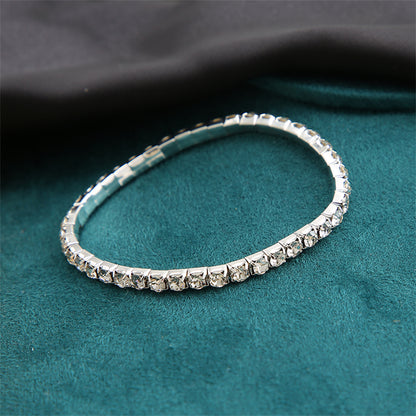 Cubic Zirconia and Silver-Plated Tennis Bracelet, silver bracelet for women, everyday style, styled look