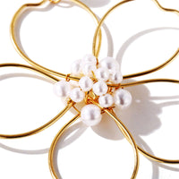 Pearl & 18k Gold-Plated Flower Drop Earring
