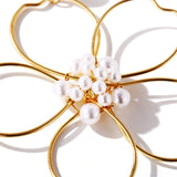 Pearl & 18k Gold-Plated Flower Drop Earring