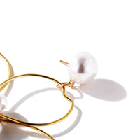 Pearl & 18k Gold-Plated Flower Drop Earring