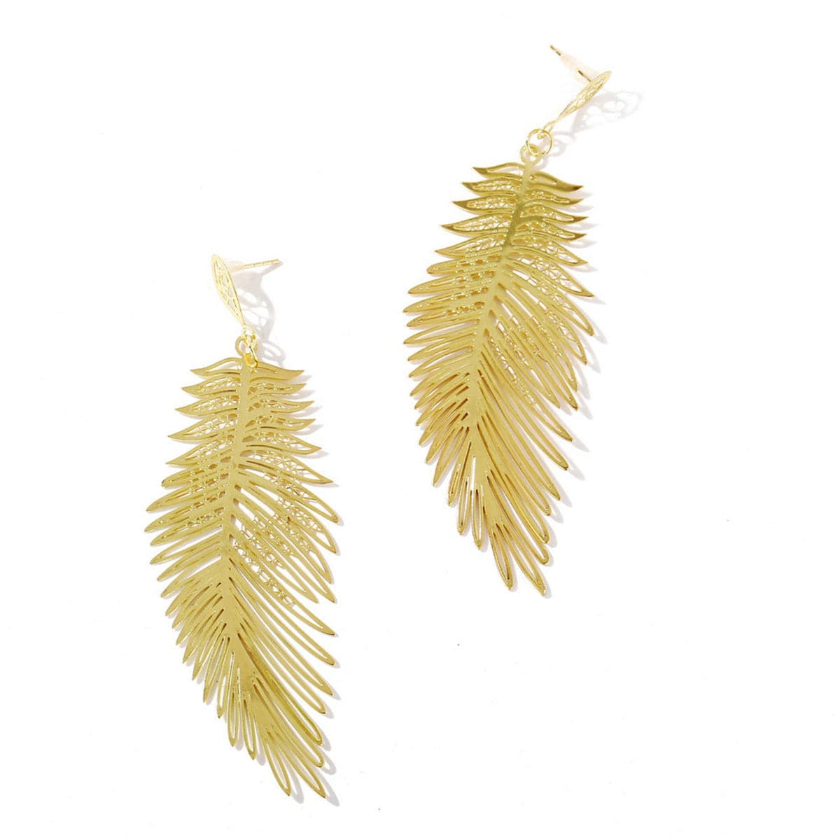 18K Gold-Plated Open Leaf Drop Earring