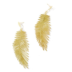 18K Gold-Plated Open Leaf Drop Earring