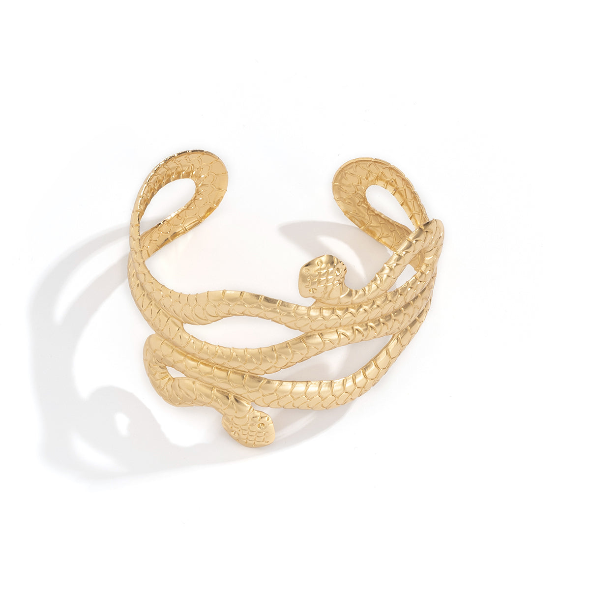 18K Gold-Plated Snake Cuff, gold bracelet for women, dainty minimalist design, styled look