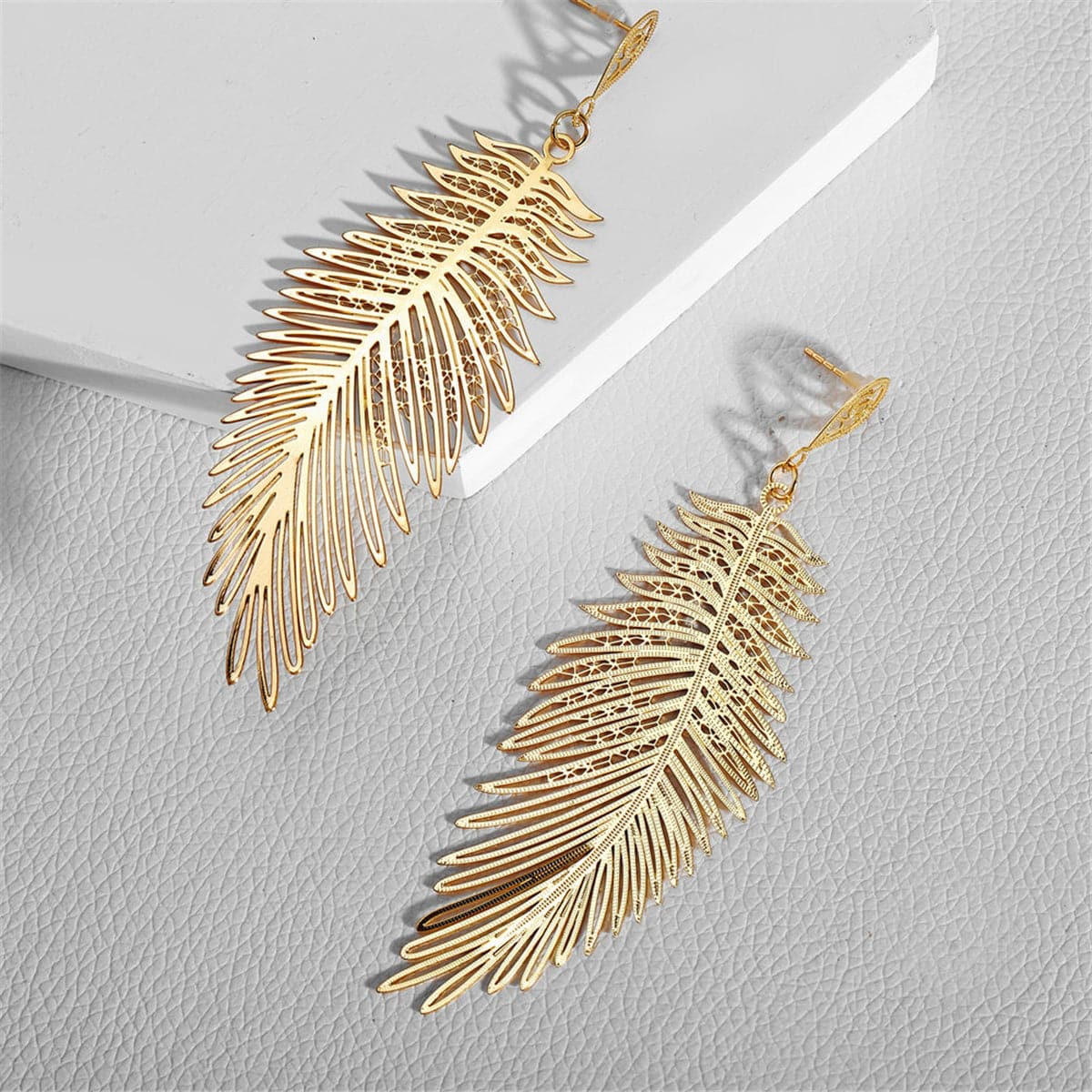 18K Gold-Plated Open Leaf Drop Earring