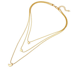 18K Gold-Plated Star & Heart Layer Pendant Necklace