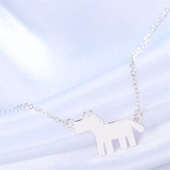 Silver-Plated Horse Pendant Necklace