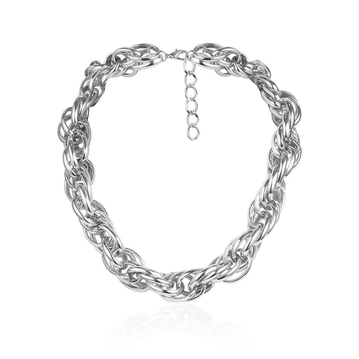 Silver-Plated Twine Rope-Chain Choker Necklace, silver pendant necklace for women, botanical inspired, lifestyle look
