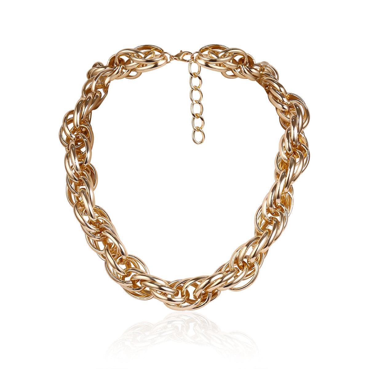 18K Gold-Plated Twine Rope-Chain Choker Necklace, gold pendant necklace for women, botanical inspired, styled look