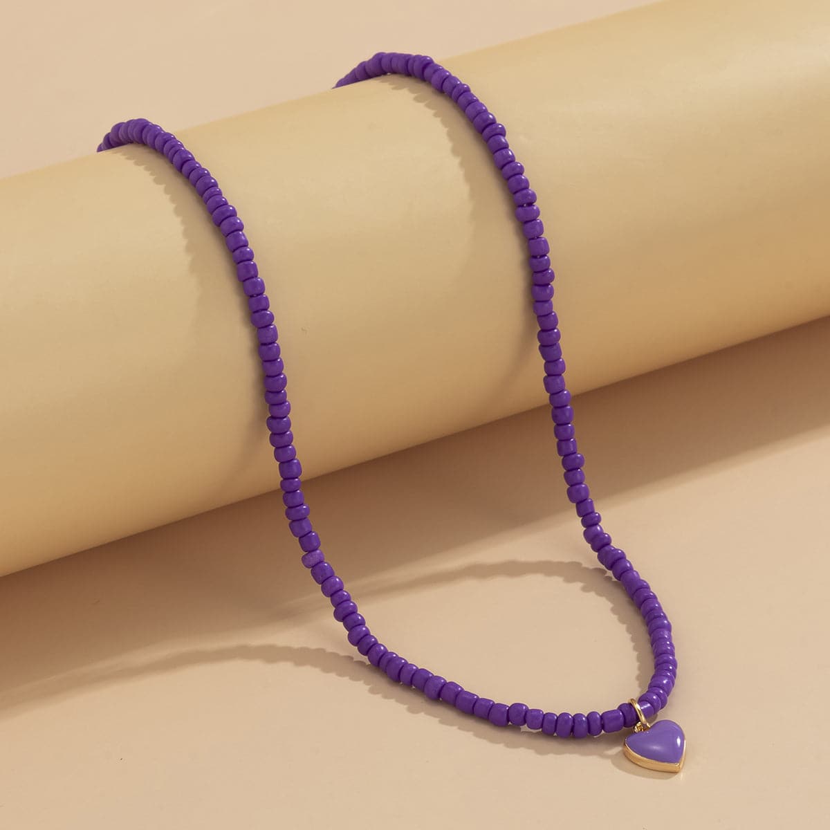 Purple Howlite & Enamel 18K Gold-Plated Heart Necklace
