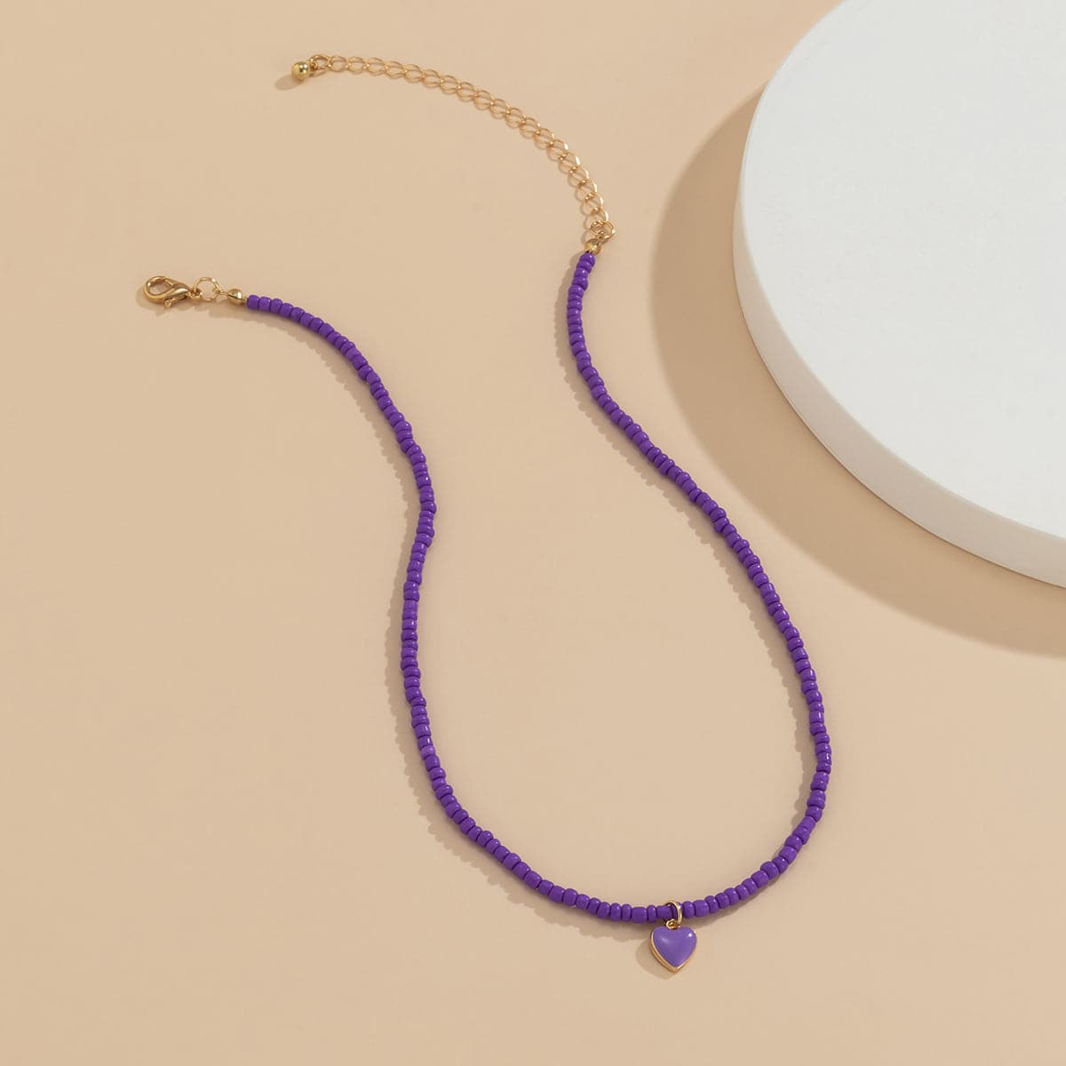 Purple Howlite & Enamel 18K Gold-Plated Heart Necklace