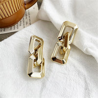 18k Gold-Plated Geometric Chain Link Drop Earrings