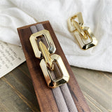 18k Gold-Plated Geometric Chain Link Drop Earrings