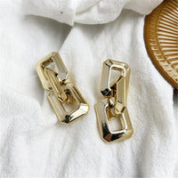 18k Gold-Plated Geometric Chain Link Drop Earrings