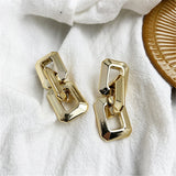 18k Gold-Plated Geometric Chain Link Drop Earrings
