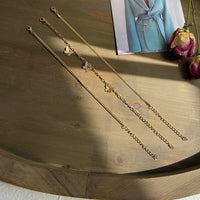 Goldtone Butterfly Charm Bracelet Set