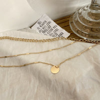 18k Gold-Plated Coin Curb Chain Layered Pendant Necklace