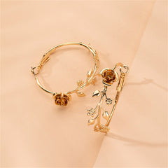 18K Gold-Plated Rose Hoop Earrings