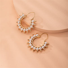 Pearl & 18K Gold-Plated Spike Hoop Earrings