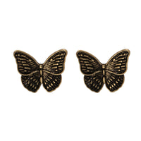 18k Gold-Plated Oxidized Butterfly Stud Earring
