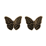 18k Gold-Plated Oxidized Butterfly Stud Earring
