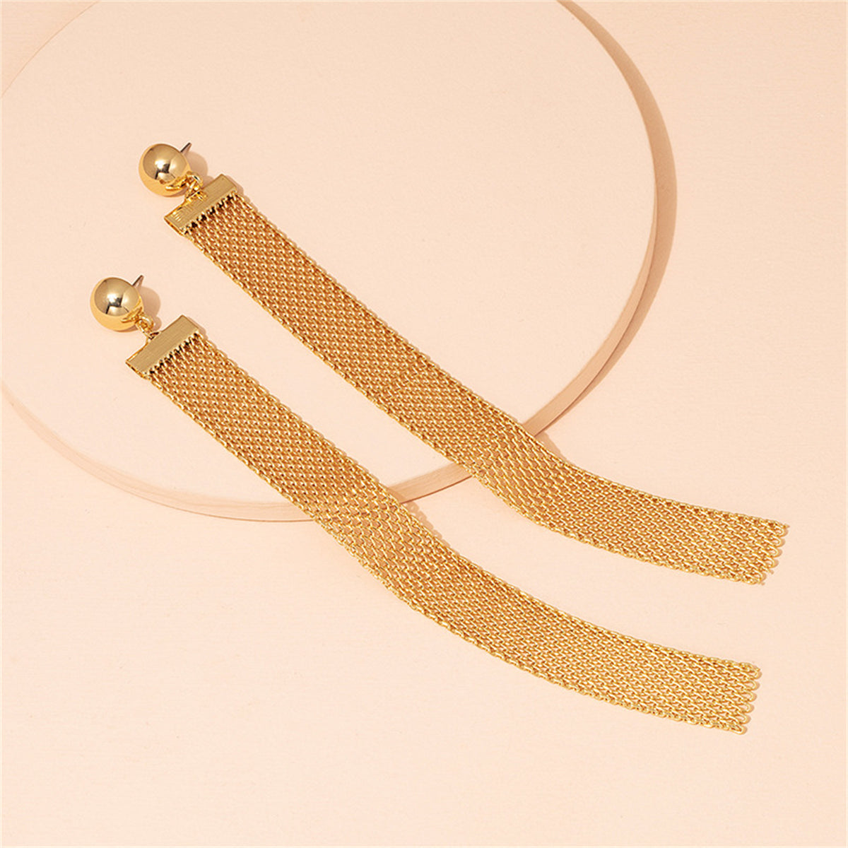 18K Gold-Plated Strand Drop Earrings, gold drop earrings for women, vintage-inspired design, lifestyle look