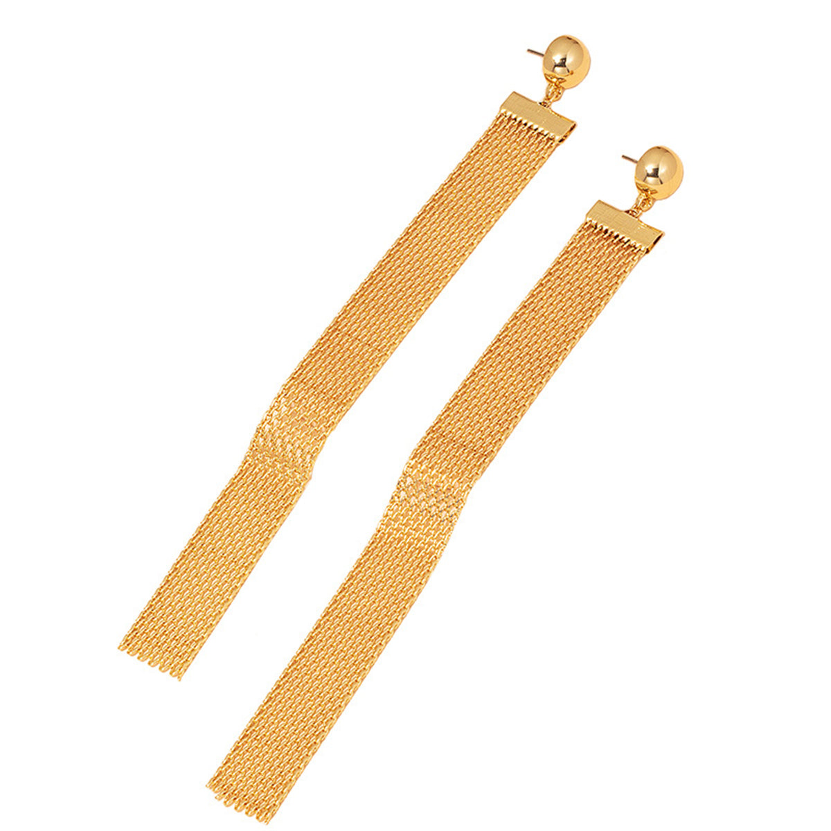 18K Gold-Plated Strand Drop Earrings, gold drop earrings for women, vintage-inspired design, styled look