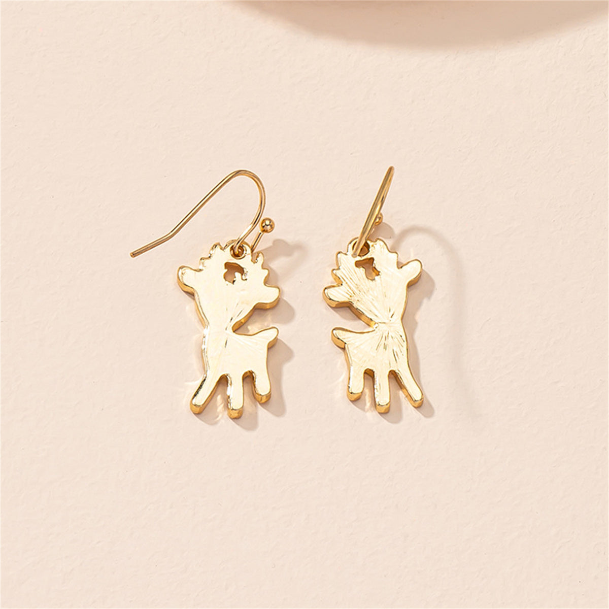 Enamel & 18K Gold-Plated Reindeer Drop Earrings
