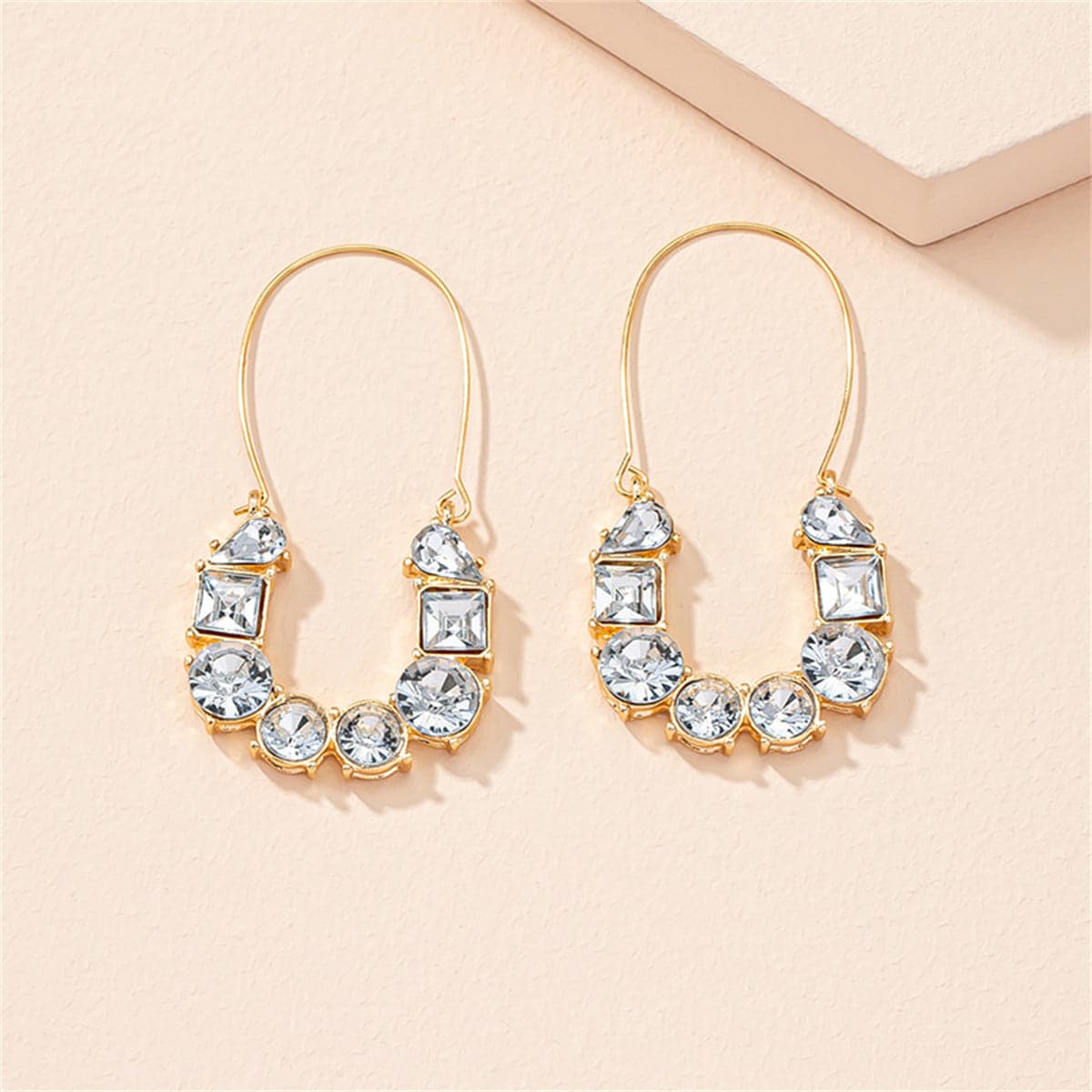 Crystal & 18K Gold-Plated Huggie Earrings