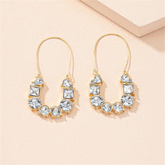 Crystal & 18K Gold-Plated Huggie Earrings