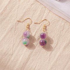 Purple Quartz & 18K Gold-Plated Circle Drop Earrings