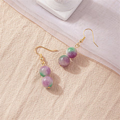 Purple Quartz & 18K Gold-Plated Circle Drop Earrings