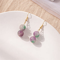 Purple Quartz & 18K Gold-Plated Circle Drop Earrings