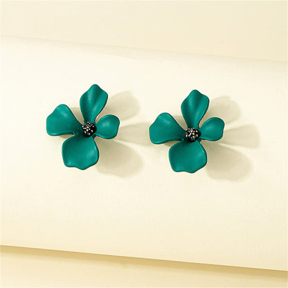 Green Floral Stud Earrings, stud earrings for women, elegant gift for her, lifestyle look