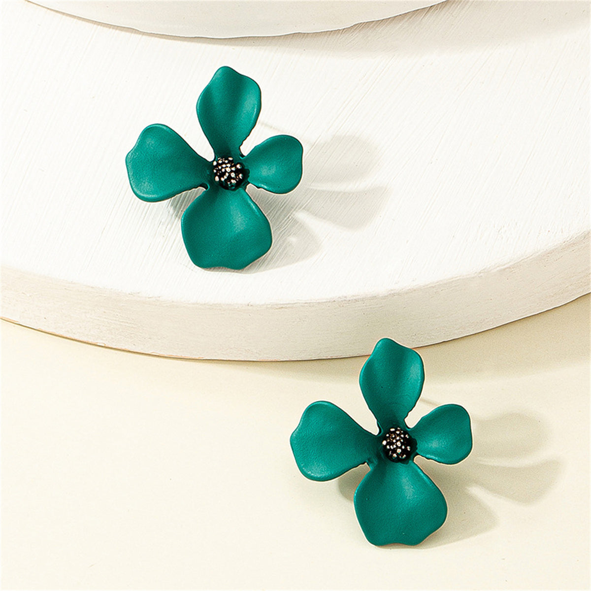 Green Floral Stud Earrings, stud earrings for women, elegant gift for her, styled look