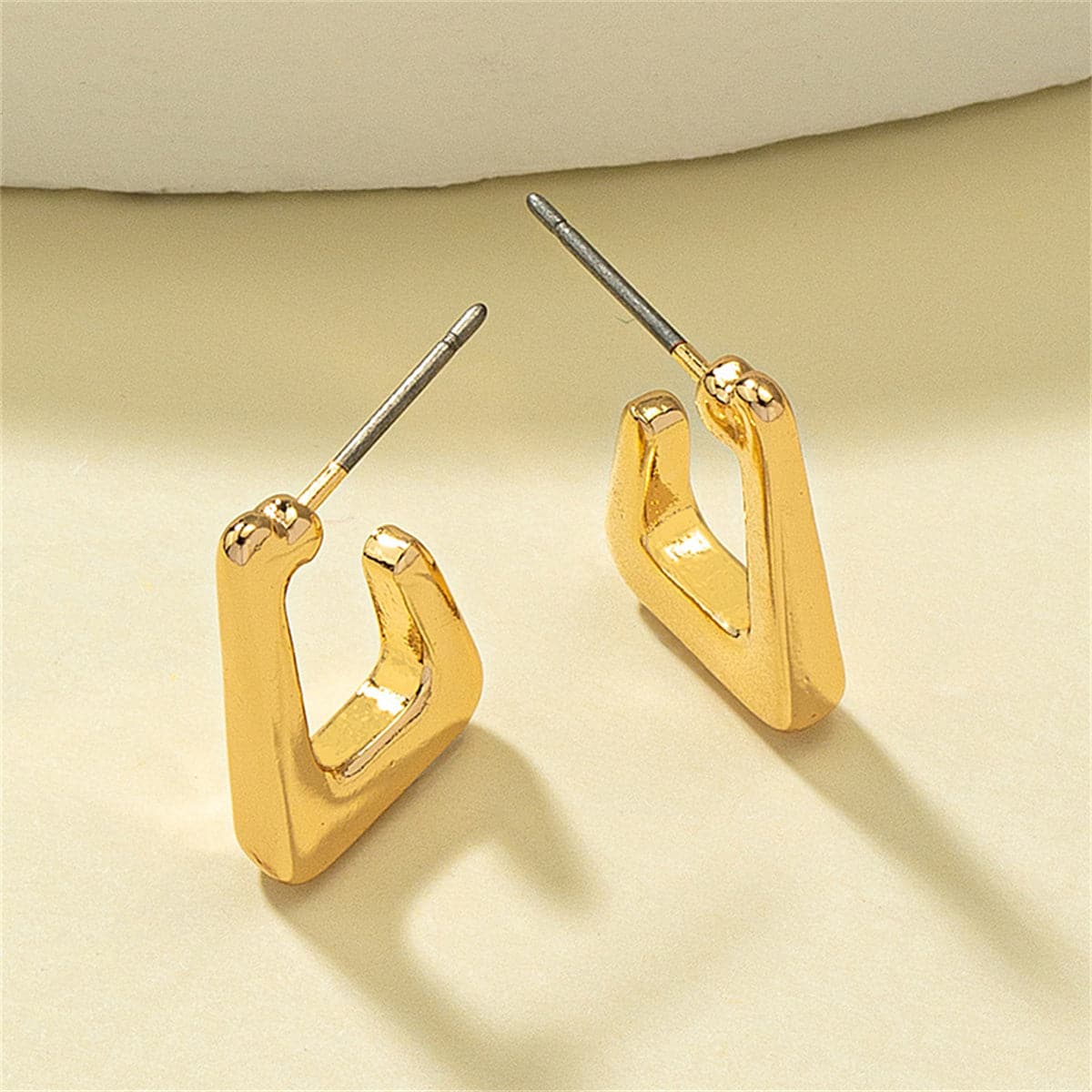 18K Gold-Plated G-Shape Huggie Earrings, gold huggie earrings, vintage-inspired design, lifestyle look