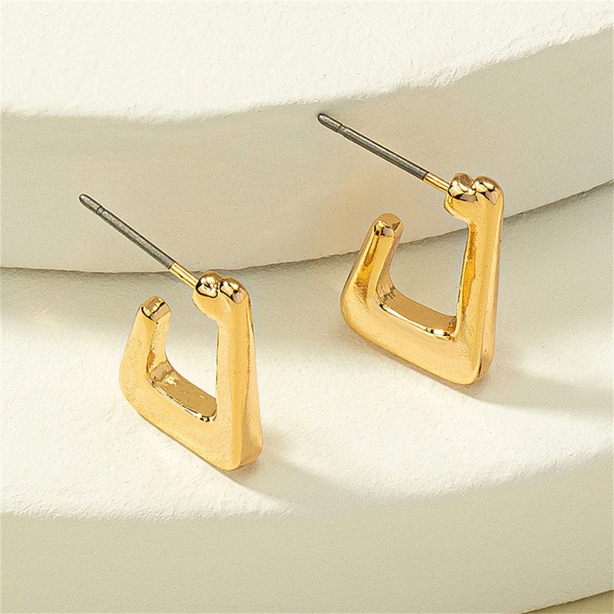 18K Gold-Plated G-Shape Huggie Earrings