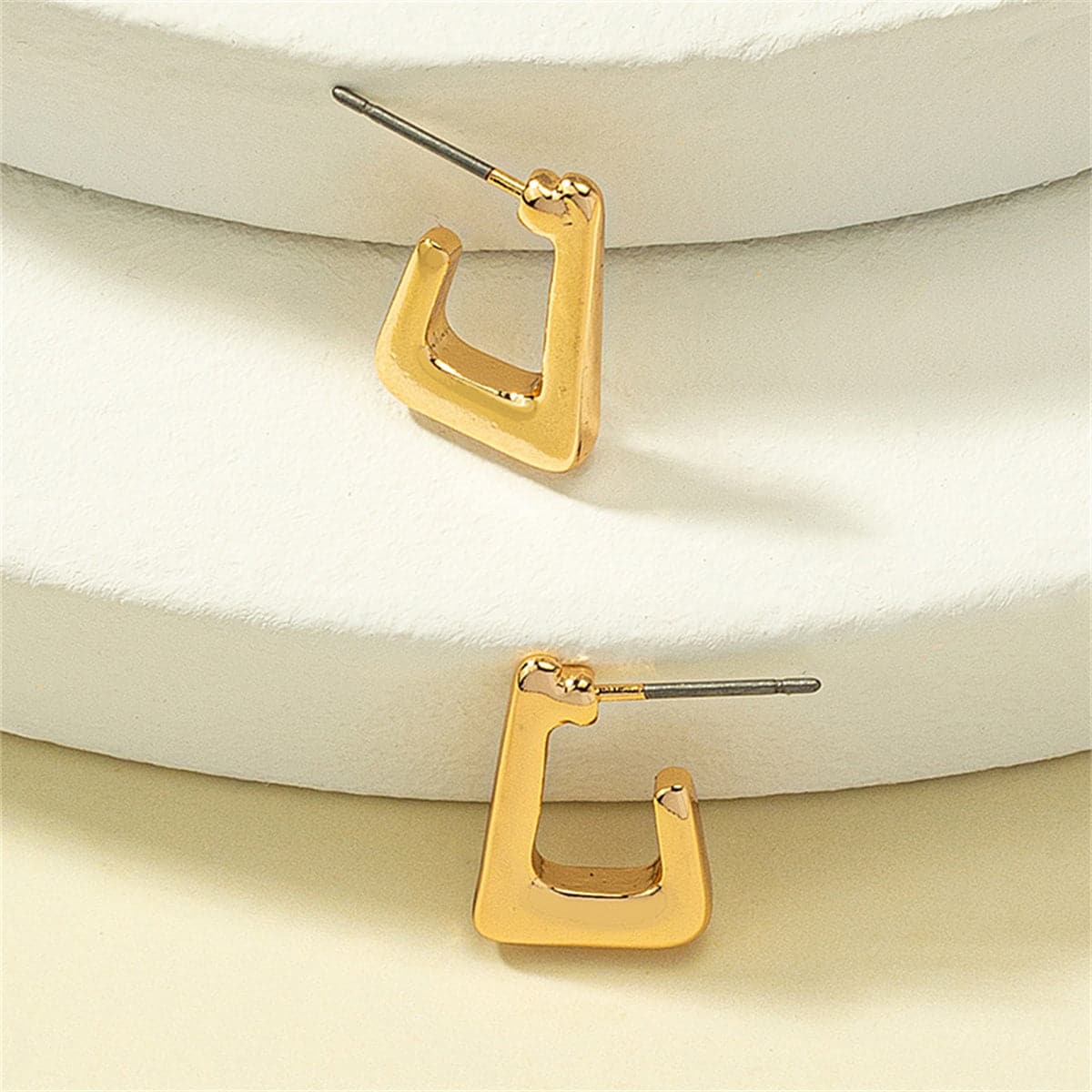 18K Gold-Plated G-Shape Huggie Earrings, gold huggie earrings, vintage-inspired design, styled look