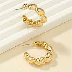 Beautifully crafted 18K gold-plated bead hoop earrings, a must-have accessory for a glamorous look.