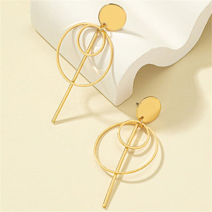 18K Gold-Plated Lollipop Drop Earrings, gold drop earrings for women, everyday style, side view