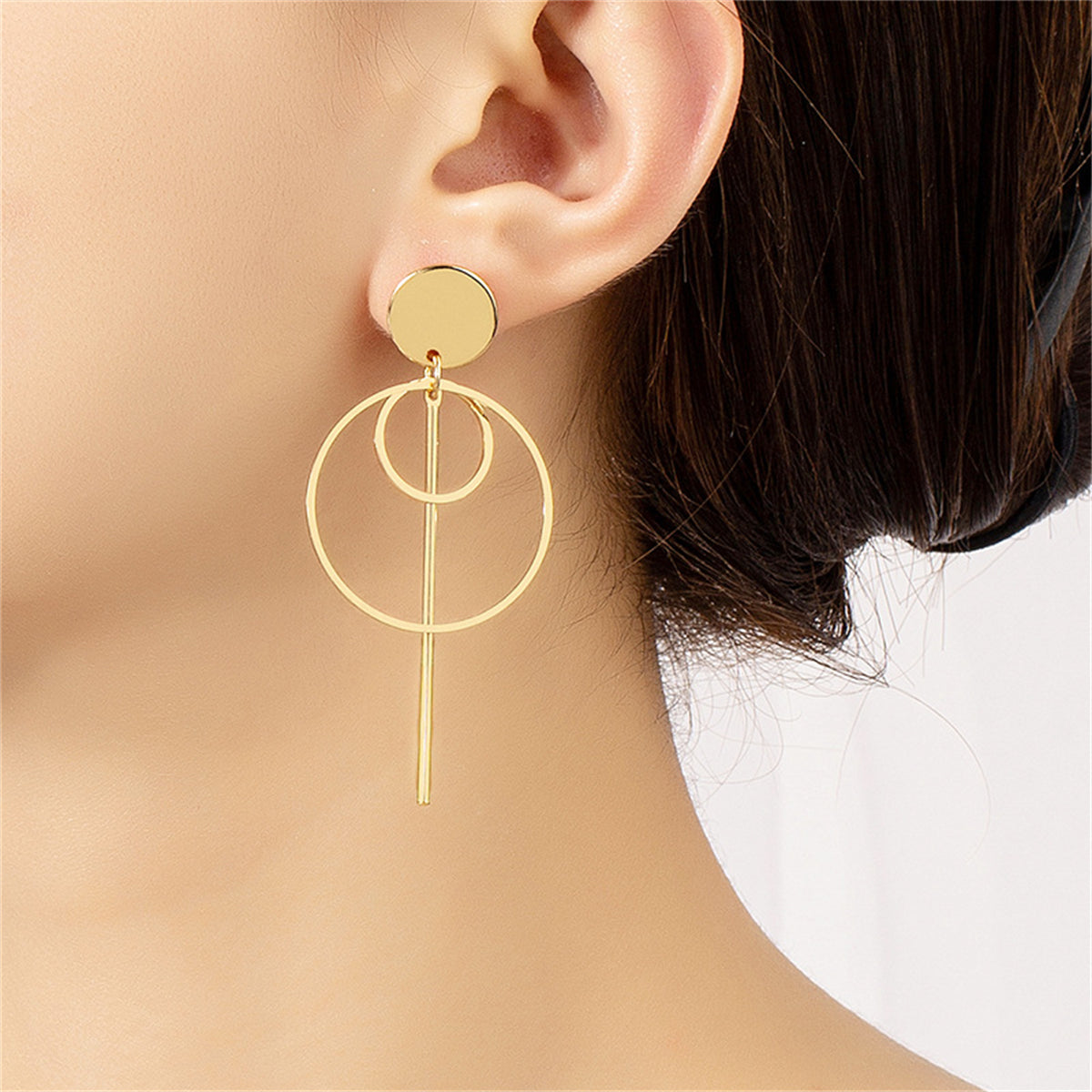 18K Gold-Plated Lollipop Drop Earrings, gold drop earrings for women, everyday style, front view
