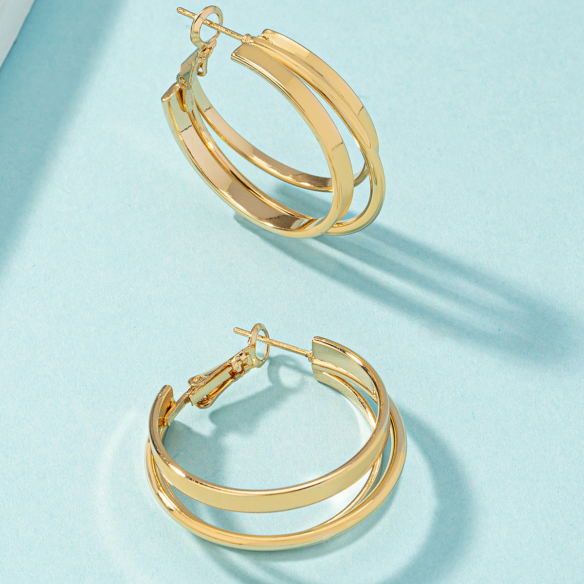 18K Gold-Plated Layered Huggie Earrings, gold huggie earrings, everyday style, lifestyle look