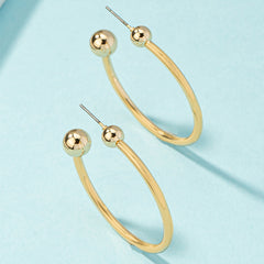 Dazzling 18K gold-plated huggie earrings with ball ends, a must-have for elevating your jewelry collection.