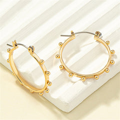 18K Gold-Plated Beaded Hoop Earrings