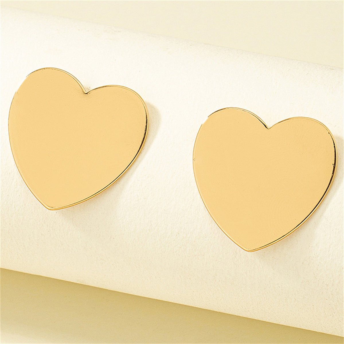 18K Gold-Plated Heart Stud Earrings