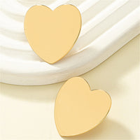 18k Gold-Plated Heart Stud Earrings