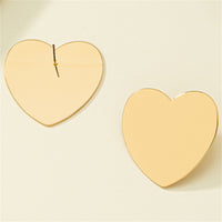 18k Gold-Plated Heart Stud Earrings