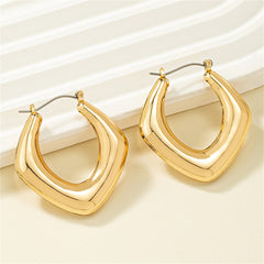 18K Gold-Plated Rhombus Hoop Earrings