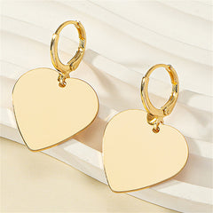 18K Gold-Plated Heart Huggie Earrings
