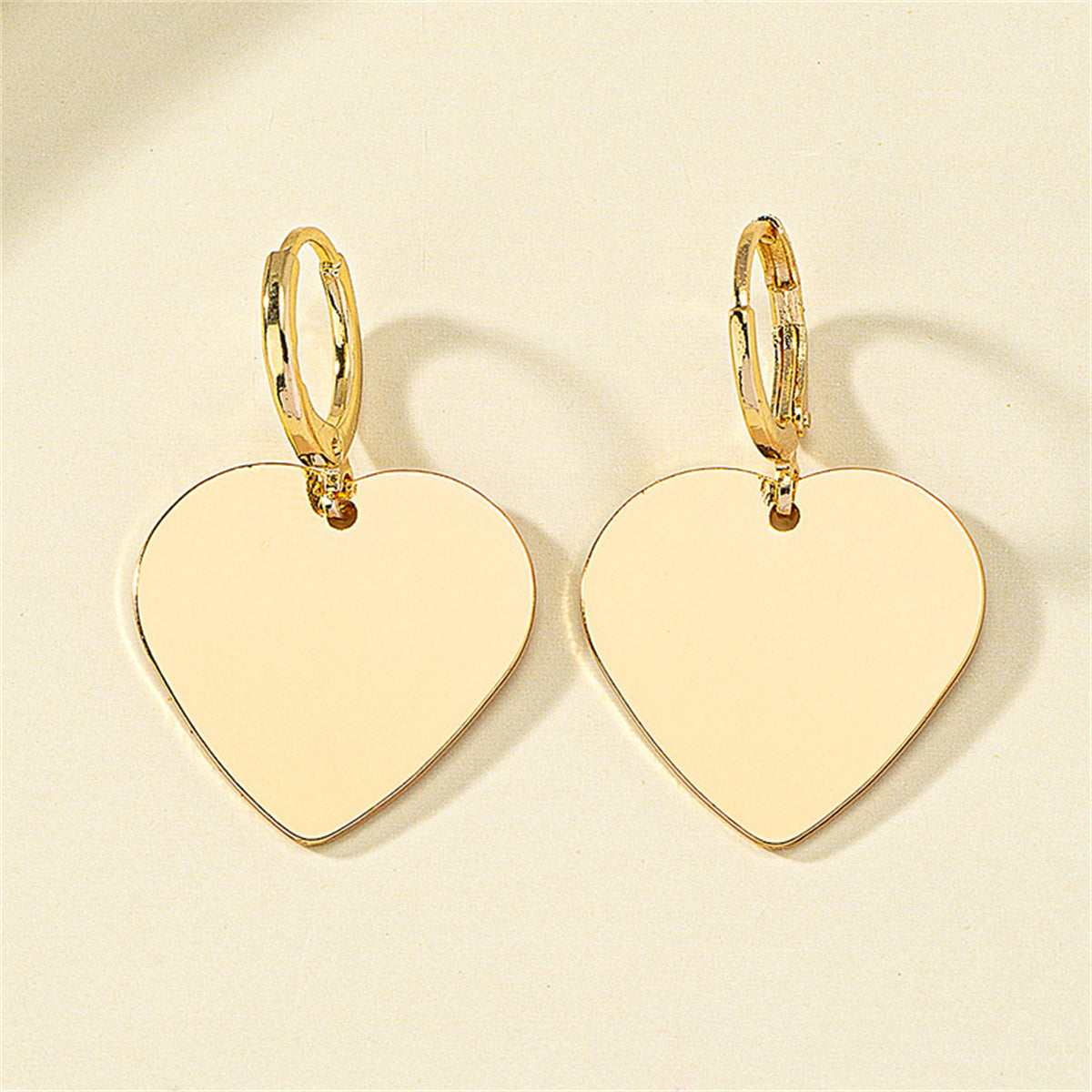 18K Gold-Plated Heart Huggie Earrings
