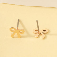Charming 18K gold-plated bow stud earrings, the perfect finishing touch for any ensemble, radiating elegance.